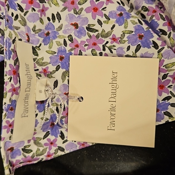 💕FAVORITE DAUGHTER💕 The Mirka Dress ~ Organic Cotton Purple Floral Print 8 NWT - Picture 12 of 14
